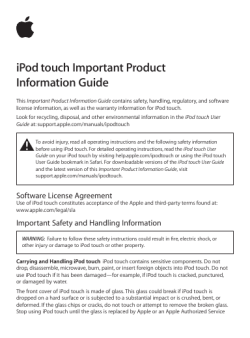 iPod touch Important Product Information Guide