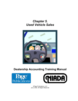 Chapter 5. Used Vehicle Sales Dealership Accounting Training Manual