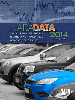 2014 ANNUAL FINANCIAL PROFILE OF AMERICA’S FRANCHISED NEW-CAR DEALERSHIPS