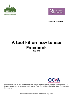 A tool kit on how to use Facebook INSIGHT OXON