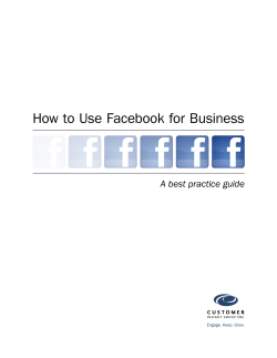 How to Use Facebook for Business A best practice guide