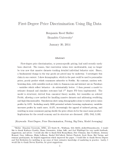 First-Degree Price Discrimination Using Big Data Benjamin Reed Shiller Brandeis University