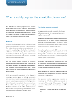 When should you prescribe amoxicillin clavulanate? CORRESPONDENCE Your clinical scenarios answered
