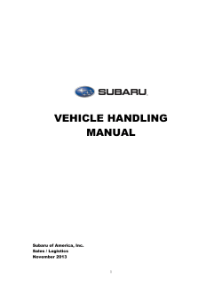 VEHICLE HANDLING MANUAL Subaru of America, Inc.