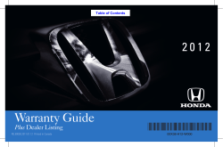 Warranty Guide 2 0 1 2 Plus Dealer Listing