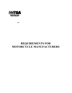 REQUIREMENTS FOR MOTORCYCLE MANUFACTURERS 2/00