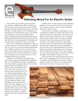 Selecting Wood For An Electric Guitar