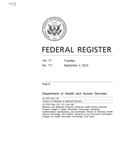 Department of Health and Human Services Vol. 77 Tuesday, No. 171