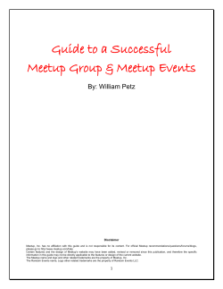 Guide to a Successful Meetup Group &amp; Meetup Events  By: William Petz
