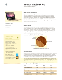 13-inch MacBook Pro Environmental Report Apple and the Environment