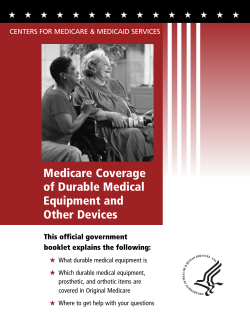 Medicare Coverage of Durable Medical Equipment and Other Devices