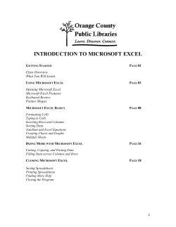 INTRODUCTION TO MICROSOFT EXCEL