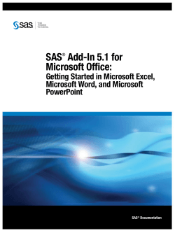 SAS Add-In 5.1 for Microsoft Office: Getting Started in Microsoft Excel,