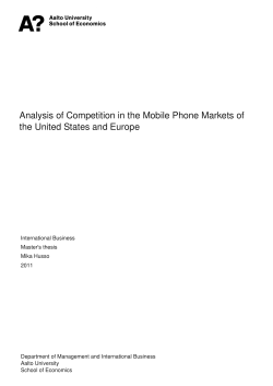 Analysis of Competition in the Mobile Phone Markets of