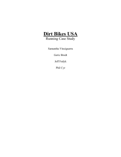 Dirt Bikes USA Running Case Study  Samantha Vinciguerra