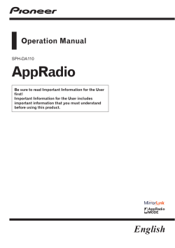 AppRadio Operation Manual SPH-DA110