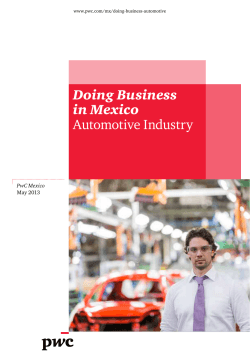 Doing Business in Mexico Automotive Industry PwC Mexico