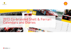 2013 Co-branded Shell &amp; Ferrari Calendars and Diaries