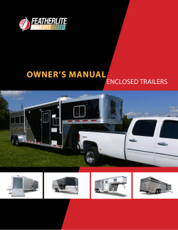 owner’s manual EnclosEd TRAIlERs