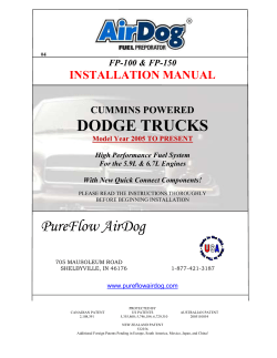 DODGE TRUCKS PureFlow AirDog INSTALLATION MANUAL