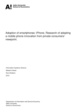 Adoption of smartphones: iPhone. Research of adopting