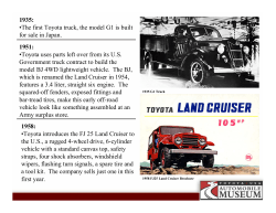1935: 1951: • The first Toyota truck, the model G1 is built