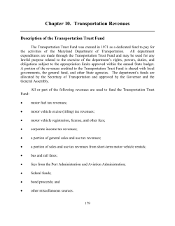 Chapter 10.  Transportation Revenues Description of the Transportation Trust Fund
