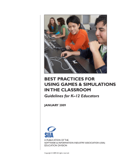 BEST PRACTICES FOR USING GAMES &amp; SIMULATIONS IN THE CLASSROOM