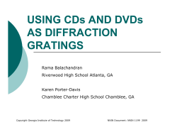 USING CDs AND DVDs AS DIFFRACTION GRATINGS