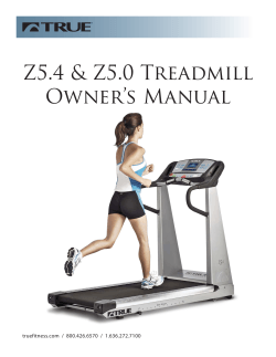 Z5.4 &amp; Z5.0 Treadmill Owner’s Manual