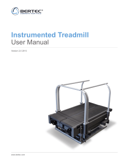 Instrumented Treadmill User Manual Version 2.0 2013 www.bertec.com