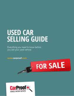 USED CAR SElling gUiDE www. .com