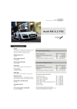 Audi R8 5.2 FSI Technical Data Private Registration