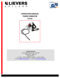 OPERATION MANUAL POKER VIBRATOR P14-B