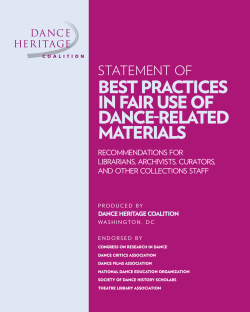 Best Practices in Fair Use oF Dance-relateD Materials