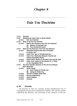 Fair Use Doctrine Chapter 8