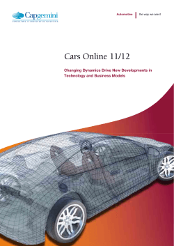 Cars Online 11/12 Changing Dynamics Drive New Developments in Automotive