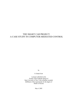 THE SMART CAR PROJECT: A CASE STUDY IN COMPUTER-MEDIATED CONTROL