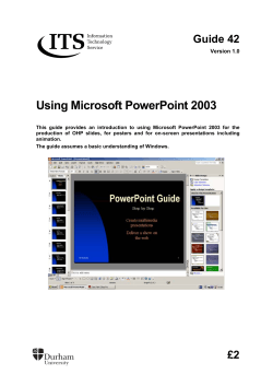 Using Microsoft PowerPoint 2003 Guide 42 Version 1.0