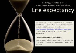 Life expectancy Teacher’s guide on how to use
