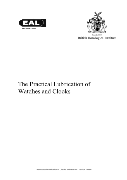 The Practical Lubrication of Watches and Clocks  British Horological Institute