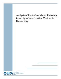 Analysis of Particulate Matter Emissions from Light-Duty Gasoline Vehicles in Kansas City