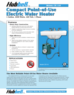 Compact Point-of-Use Electric Water Heater Features M