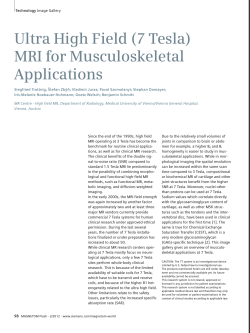Ultra High Field (7 Tesla) MRI for Musculoskeletal Applications