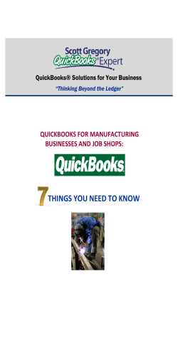 THINGS YOU NEED TO KNOW QUICKBOOKS FOR MANUFACTURING BUSINESSES AND JOB SHOPS: