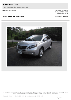 OTG Used Cars 2010 Lexus RX 450h SUV Contact: