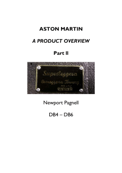 ASTON MARTIN  Part ll A PRODUCT OVERVIEW