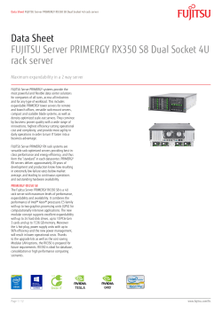 Data Sheet FUJITSU Server PRIMERGY RX350 S8 Dual Socket 4U rack server