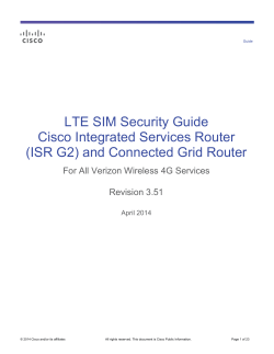 LTE SIM Security Guide Cisco Integrated Services Router