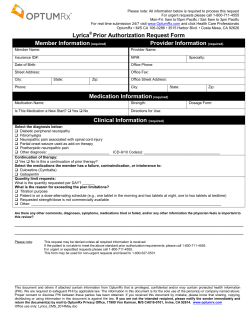 S  Lyrica Prior Authorization Request Form